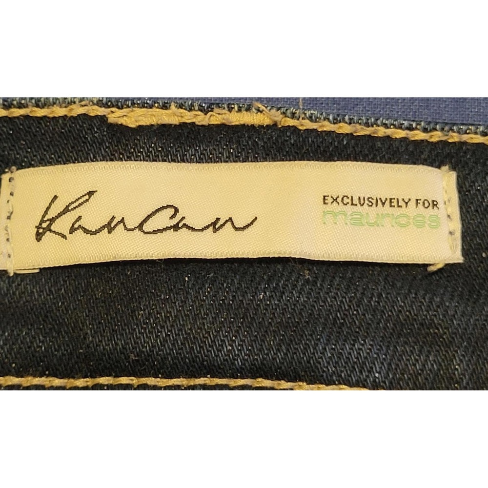 KanCan Maurices Womens Distressed Button Fly Skinny Jeans Dark Wash Blue Size 22 - Picture 5 of 7